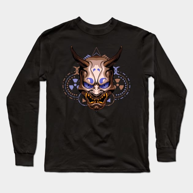 japan mask oni samurai Long Sleeve T-Shirt by SHINIGAMII